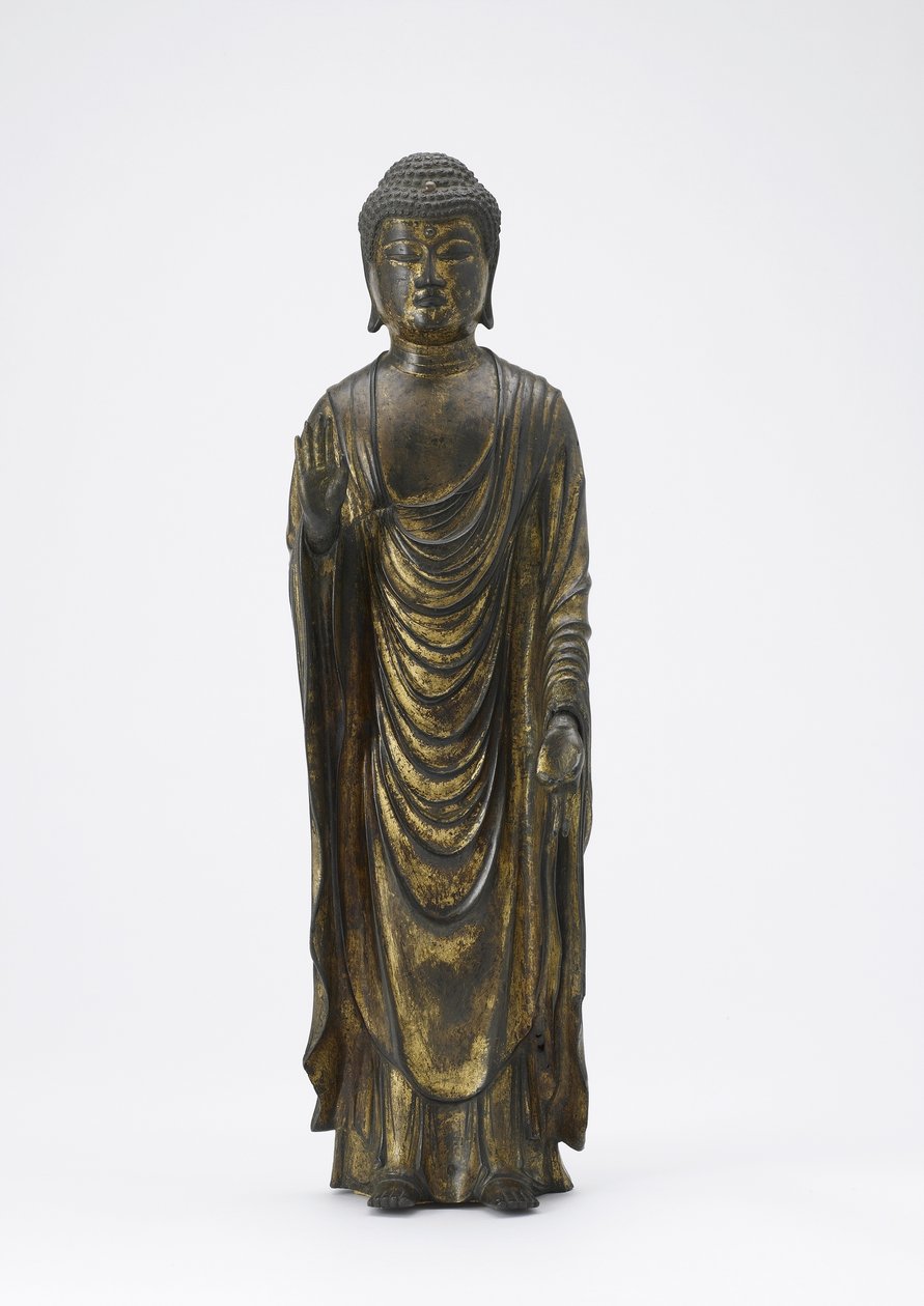 Amitabha Buddha (Amida) Buddha of Infinite Light, Kamakura-periode (forgyldt bronze) af Japanese School