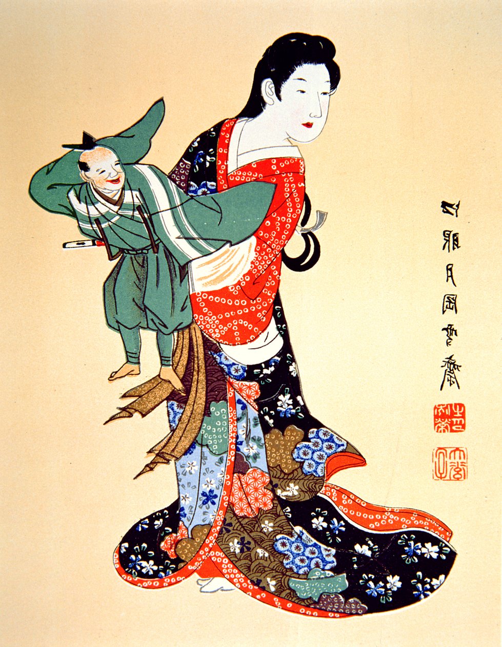 Culture of Old Japan - en Bunraku-dukkespiller af School Japanese