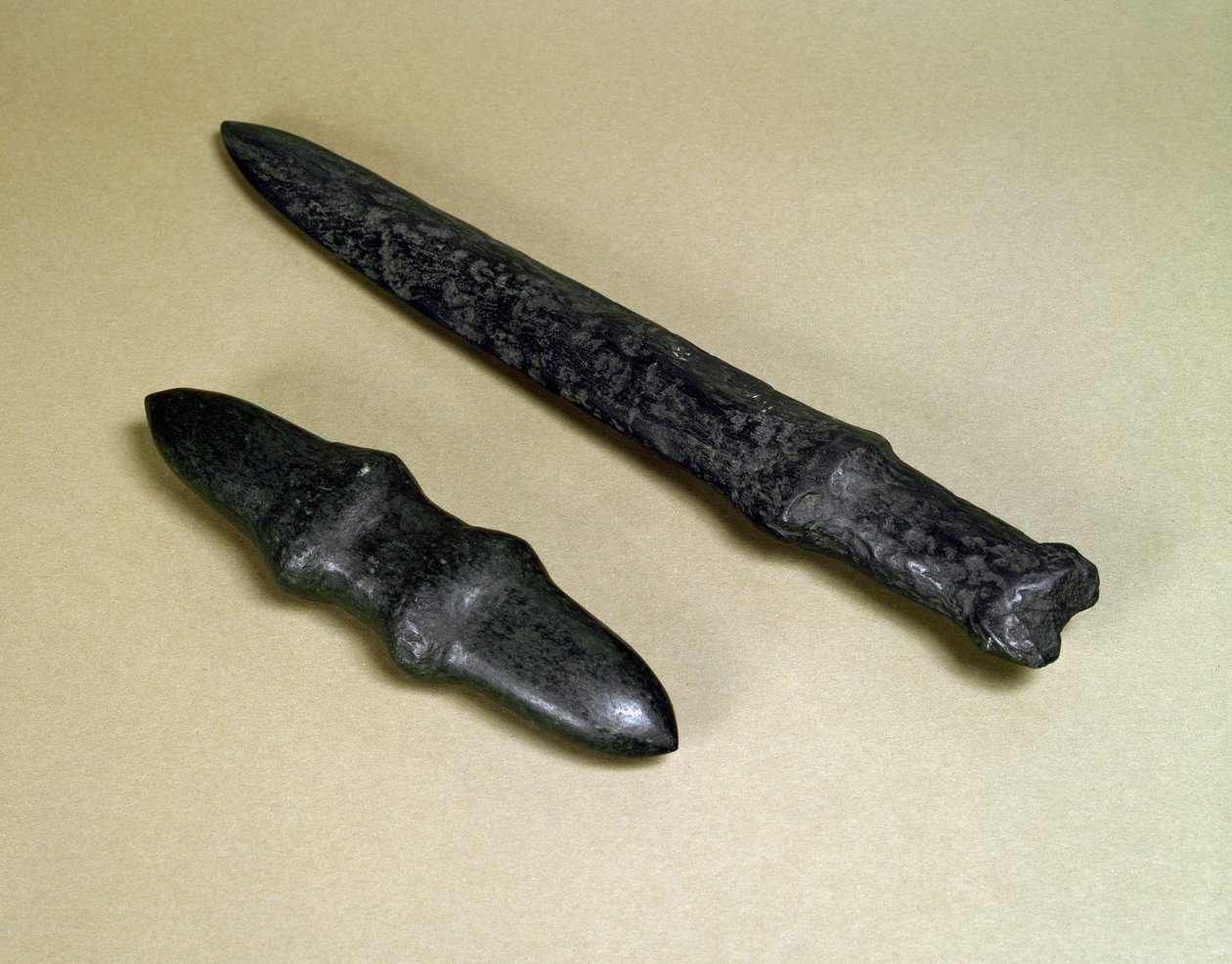 Dolkblad og stendolk, Jomon periode 4500-3700 f.Kr af Japanese School