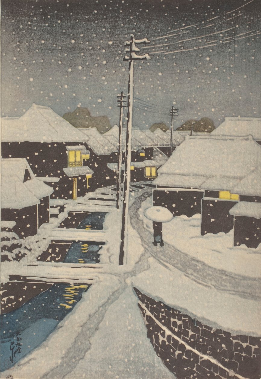 Aftensne (træsnit) af School Japanese