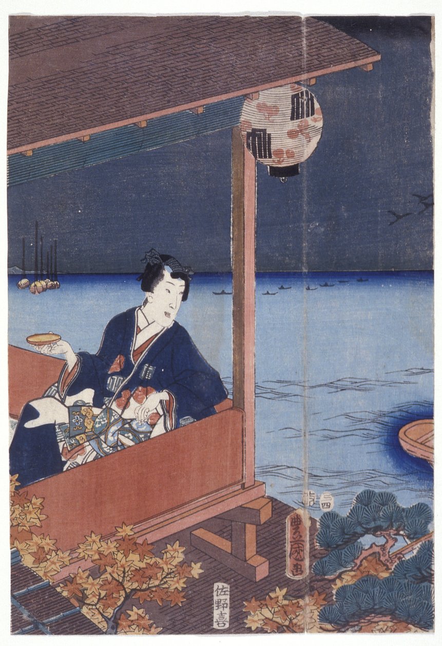 Genji (træsnit i farver) af School Japanese