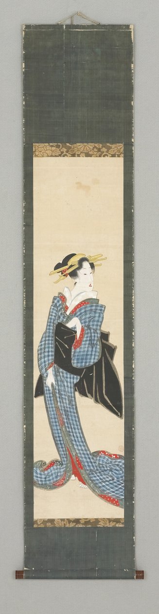 Stående figur i kimono af Japanese School