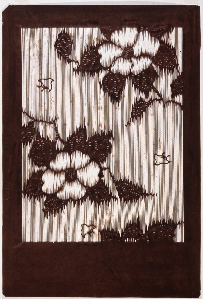 Stencil: Hibiscus og Spurv af School Japanese
