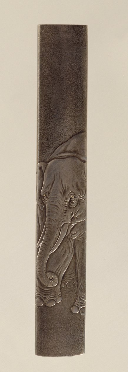 Sværdbeslag, Edo-periode 1615-1868 (indlagt bronze) (for bagside se 142625) af Japanese School