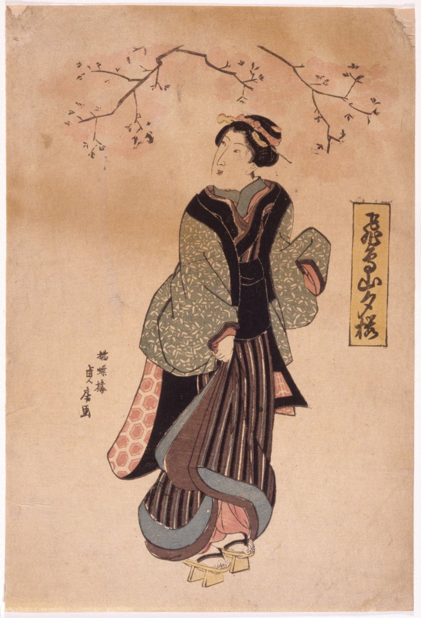 farve træsnit (blæk) af School Japanese