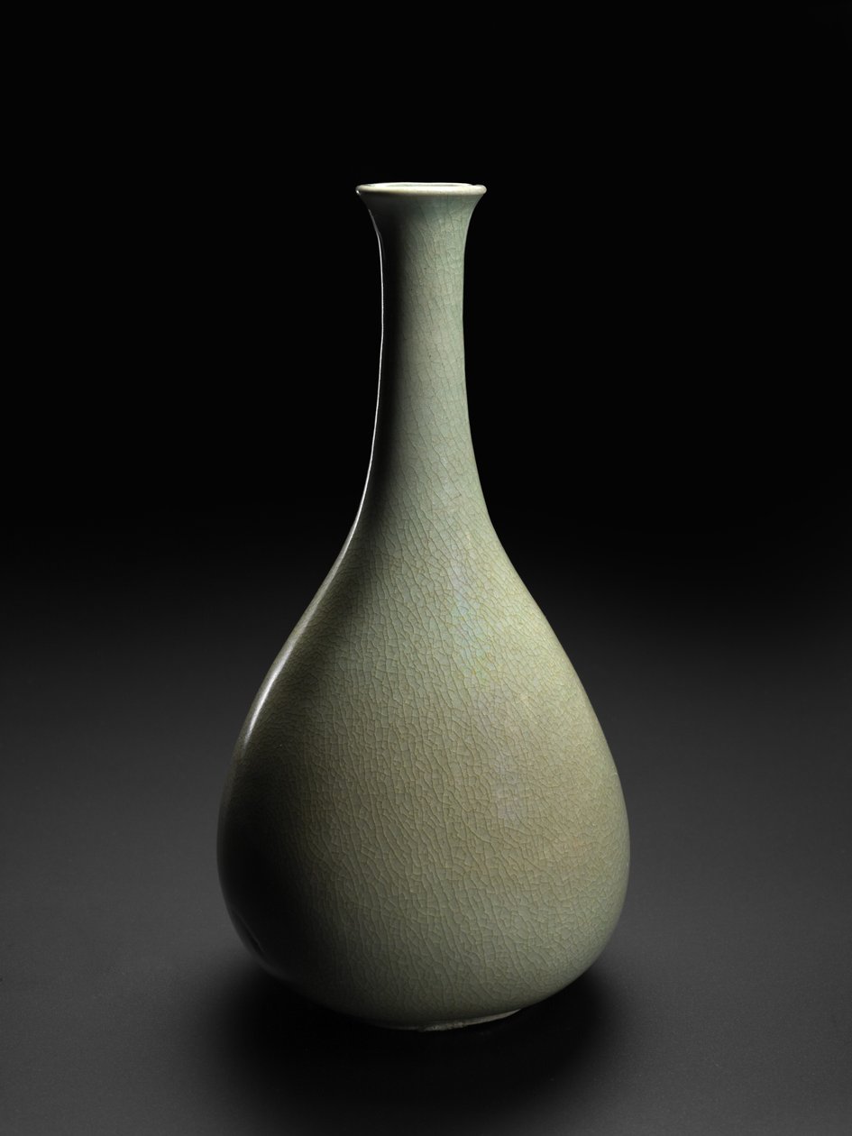 Celadon-flaske, slutningen af det 11.-begyndelsen af det 12. århundrede (stentøj med celadon-glasur) af School Korean