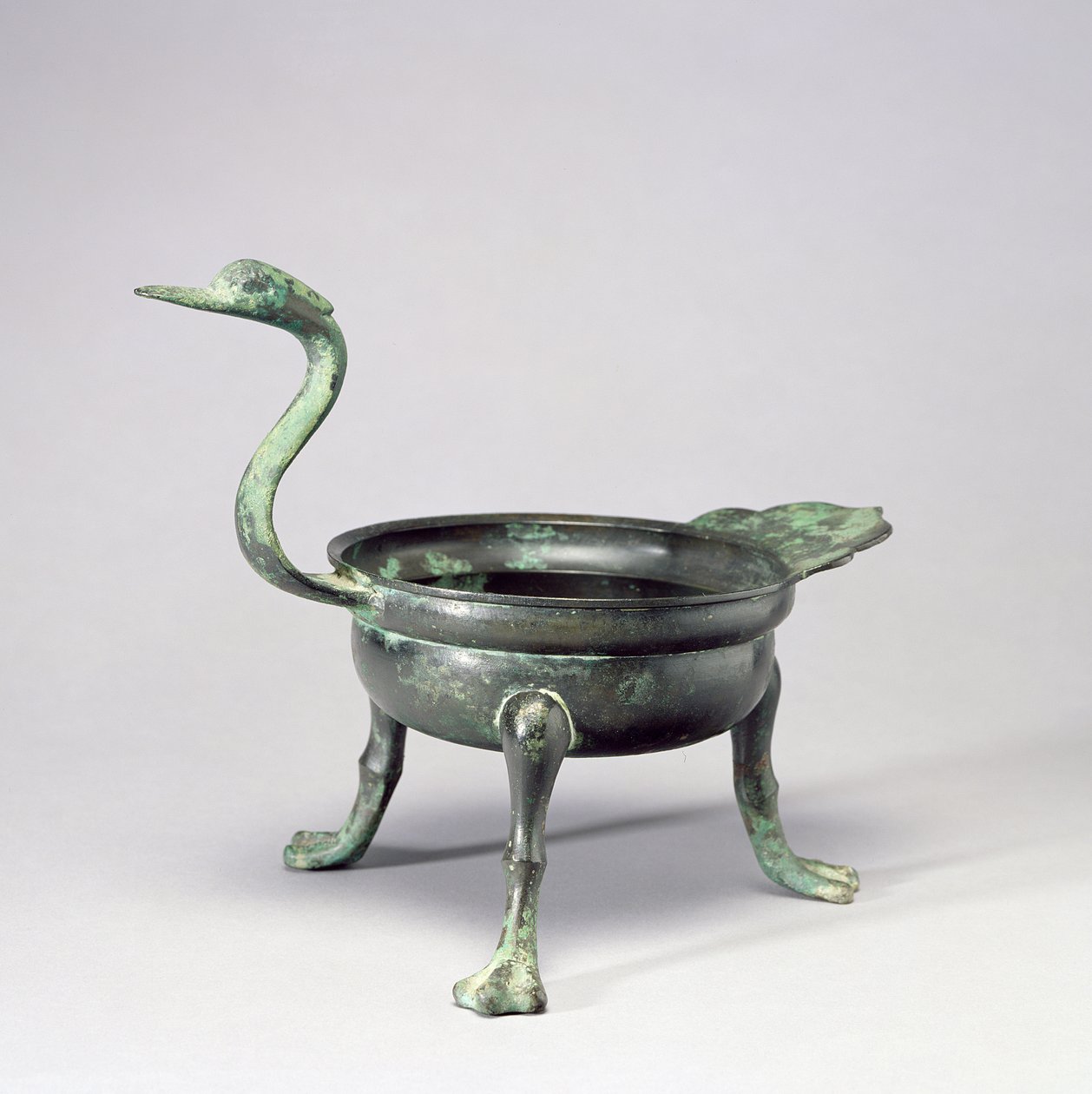 Stativ med ænderhovedhåndtag, Paekche Kingdom, 6.-7. århundrede (bronze) af School Korean