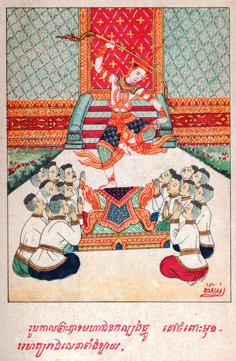 Mahajanka Jataka. af. 1910 (illustration) af School Laotian