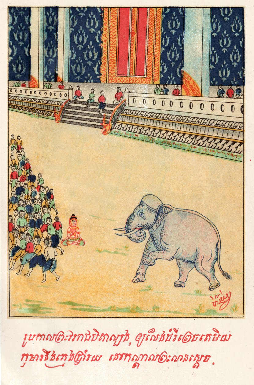 Temiya Jataka. (stik, ca. 1910) af School Laotian