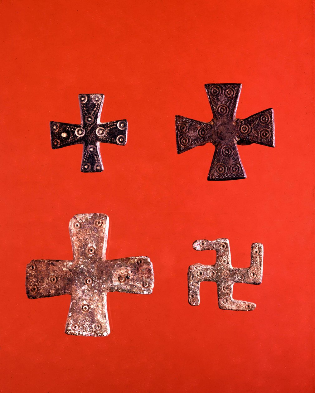 Lombardiets kors fra det 6. og 7. århundrede. Museo di Cividale Friuli. af School Lombard