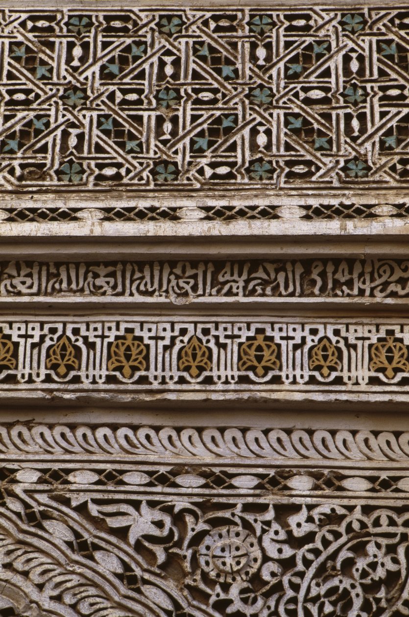 Detalje af porten til den store moske (stuk) af School Moroccan