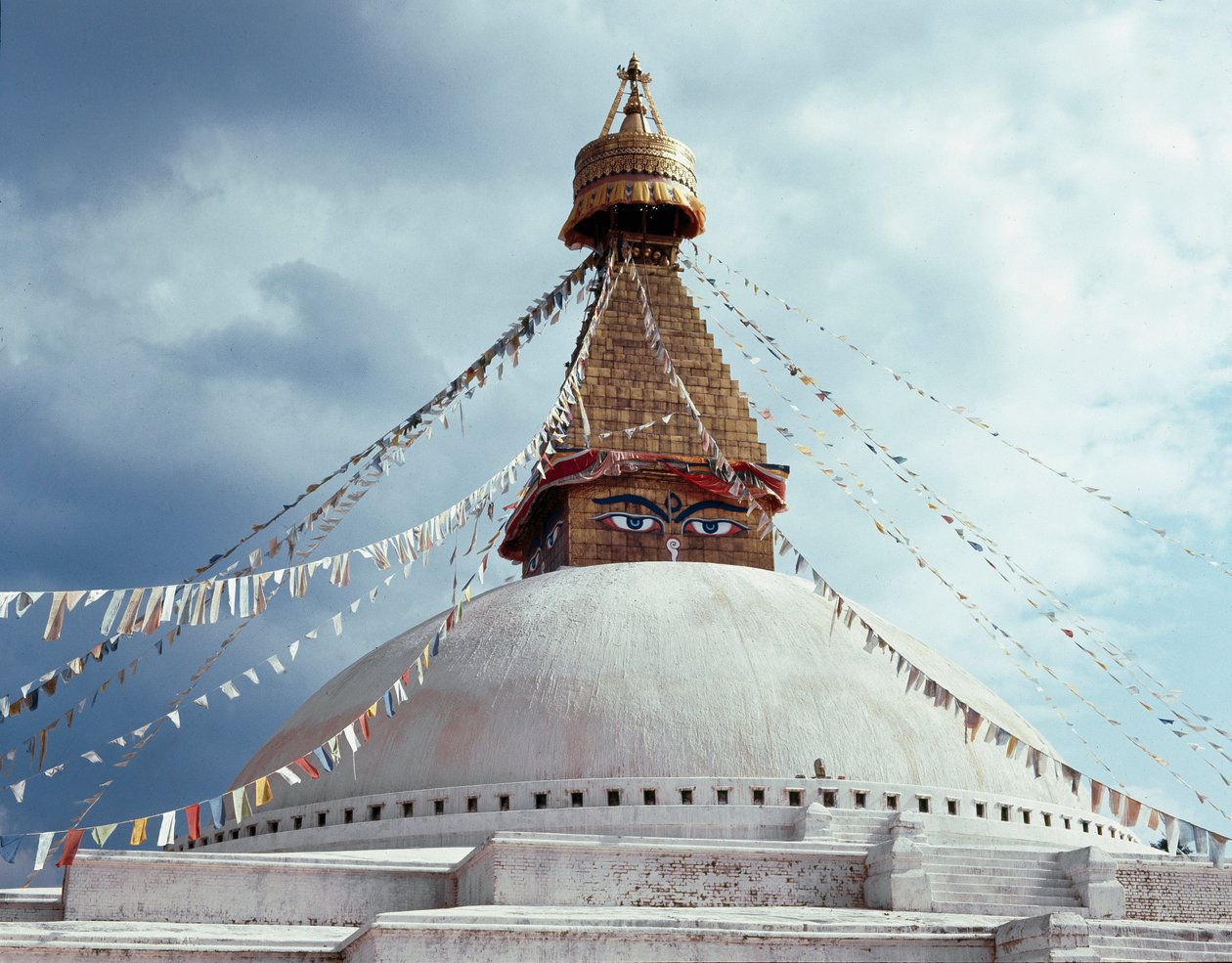 Udsigt over den buddhistiske stupa, 8. århundrede af School Nepalese
