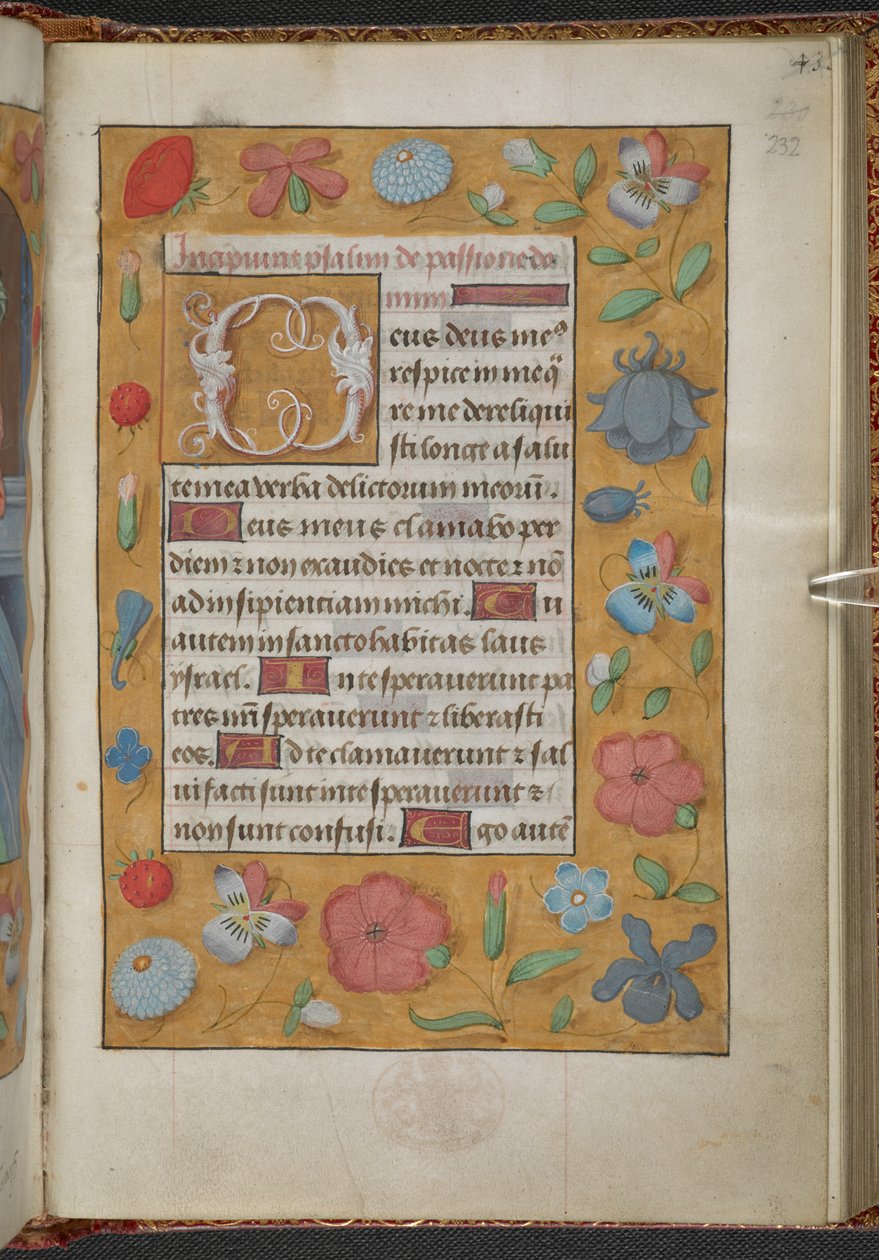 Kings 9, f.232r, Timebog, brug af Sarum (