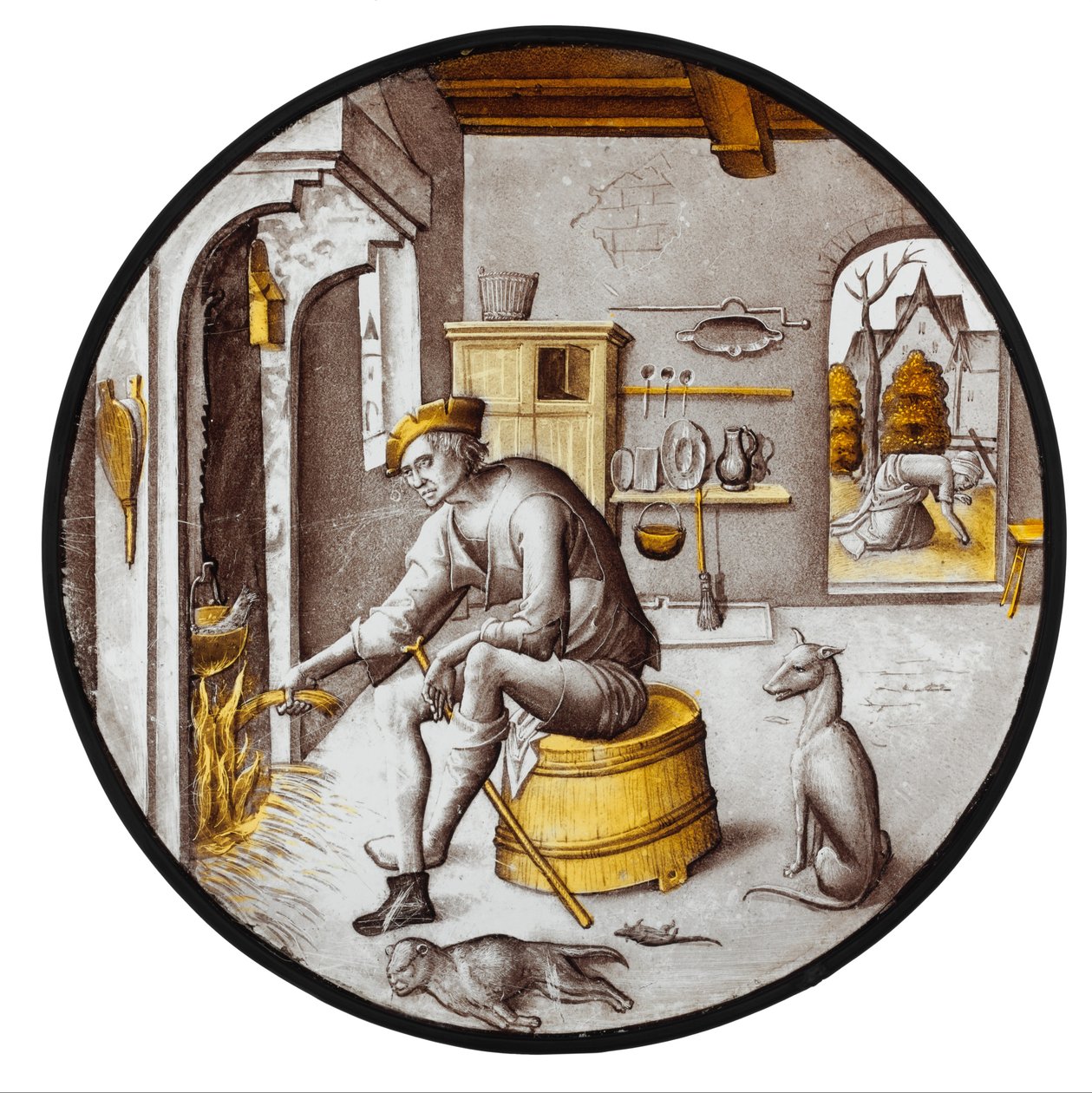 Sorgheloos ("Sorgeløs") i fattigdom af School Netherlandish