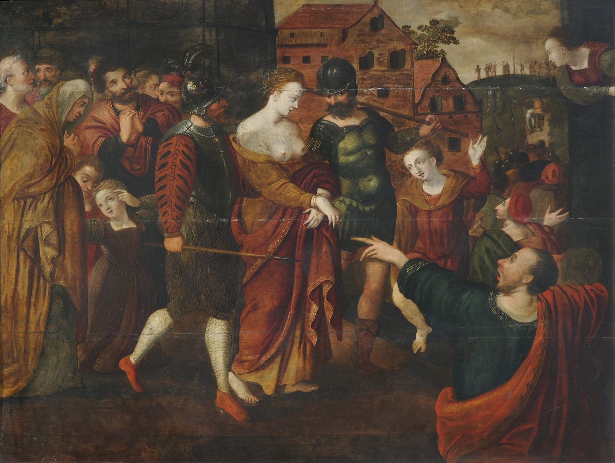 St. Agatha (olie på panel) af School Netherlandish