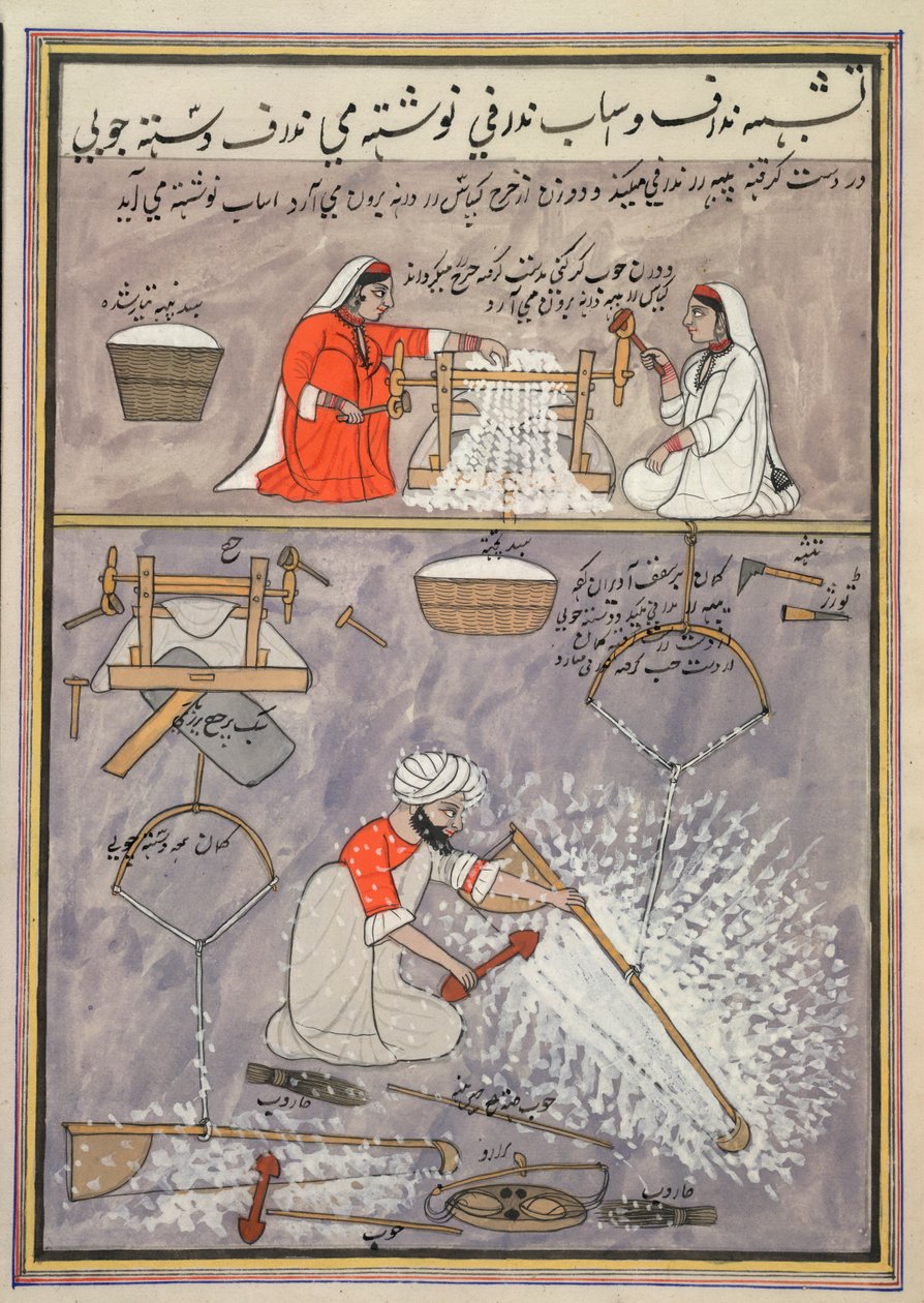 Arbejder med bomuld af School Persian