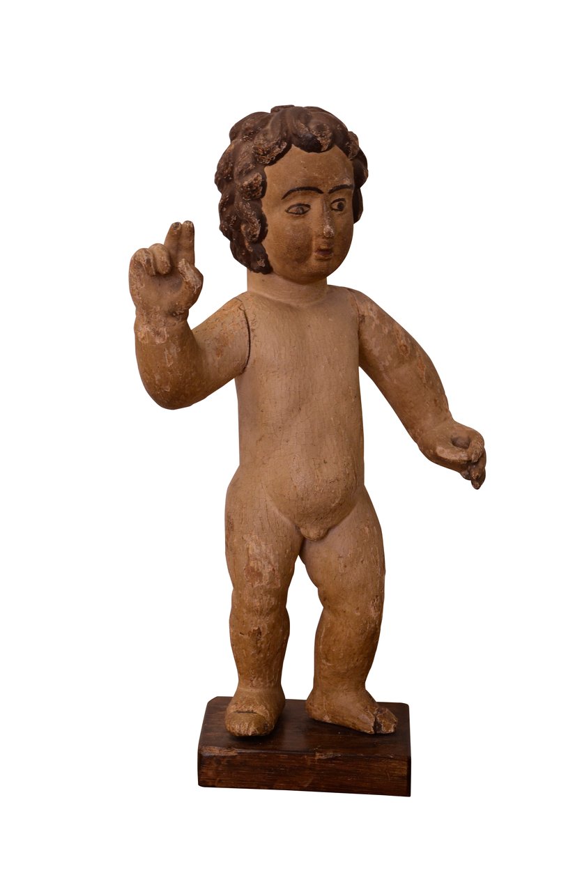 Udskåret træskulptur af Kristusbarnet, ca. 1800 (træ) af School Portuguese