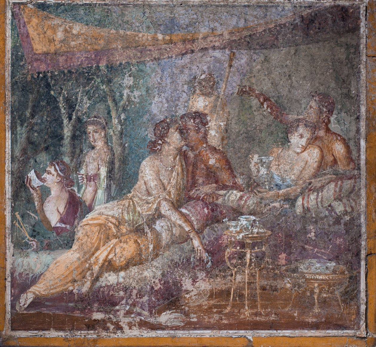 Bankettscene, Pompeji af School Roman