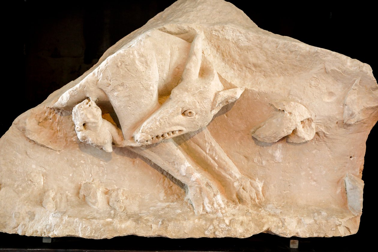 Ulvehunnen og tvillingerne Romulus og Remus, 2. århundrede (skulptur) af School Roman