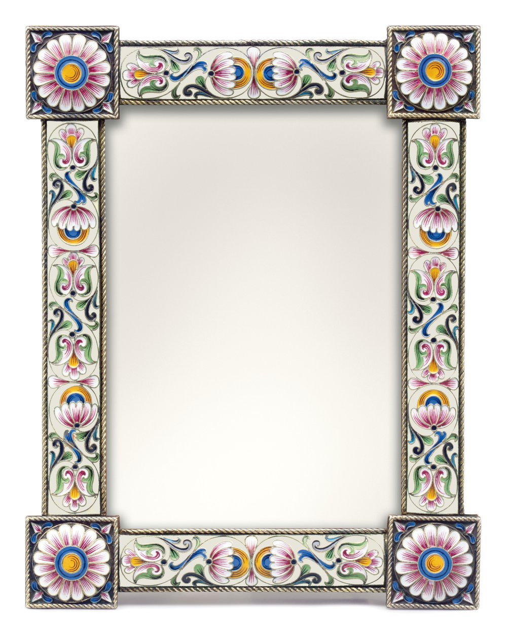 En fotografiramme af forgyldt sølv og cloisonne-emalje, ca. 1900 (forgyldt sølv, cloisonne emalje) af School Russian