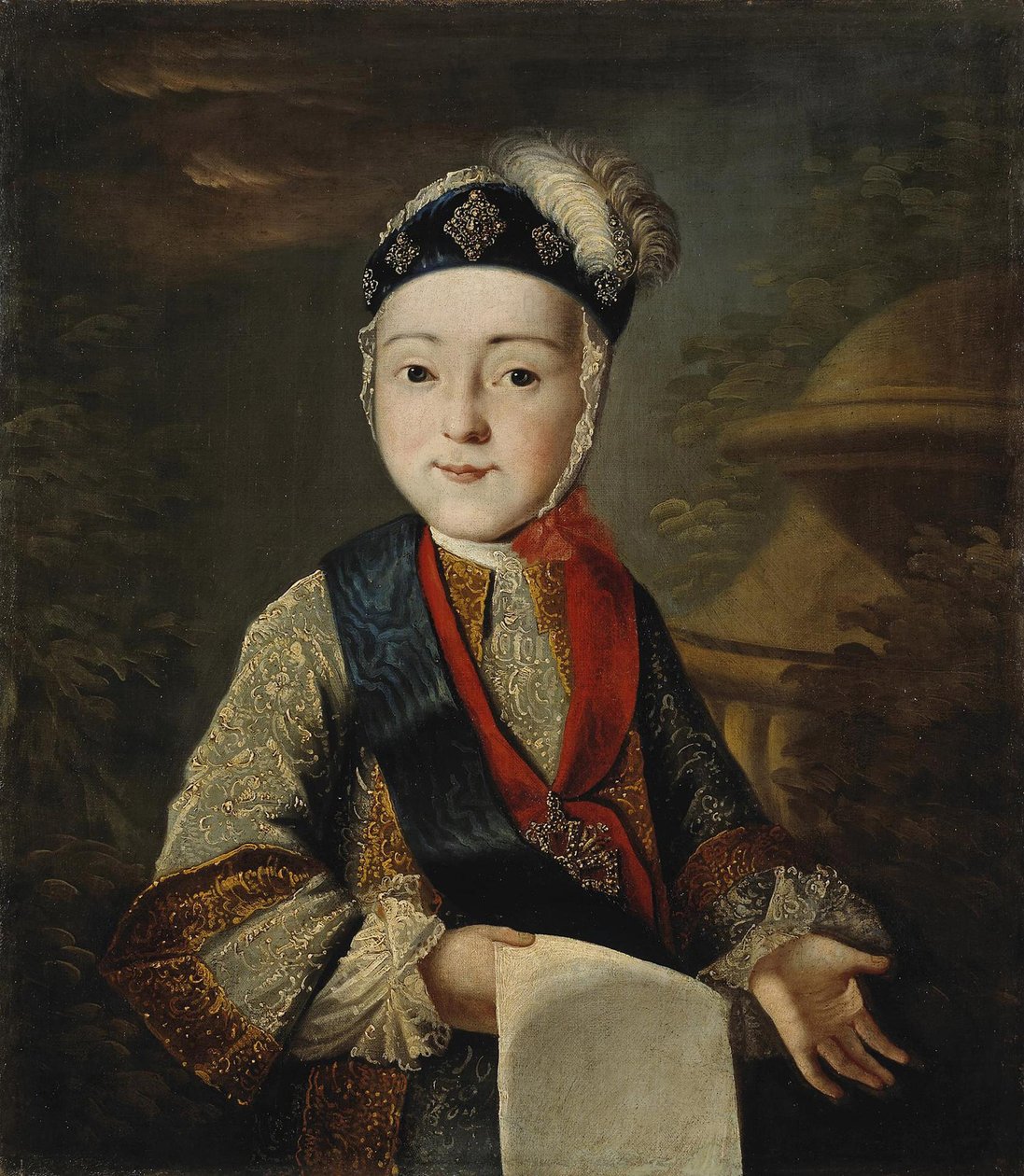 Peter III af Rusland - Portræt af storhertug Peter III. (1728-1762) som Child par Anonymous af School Russian
