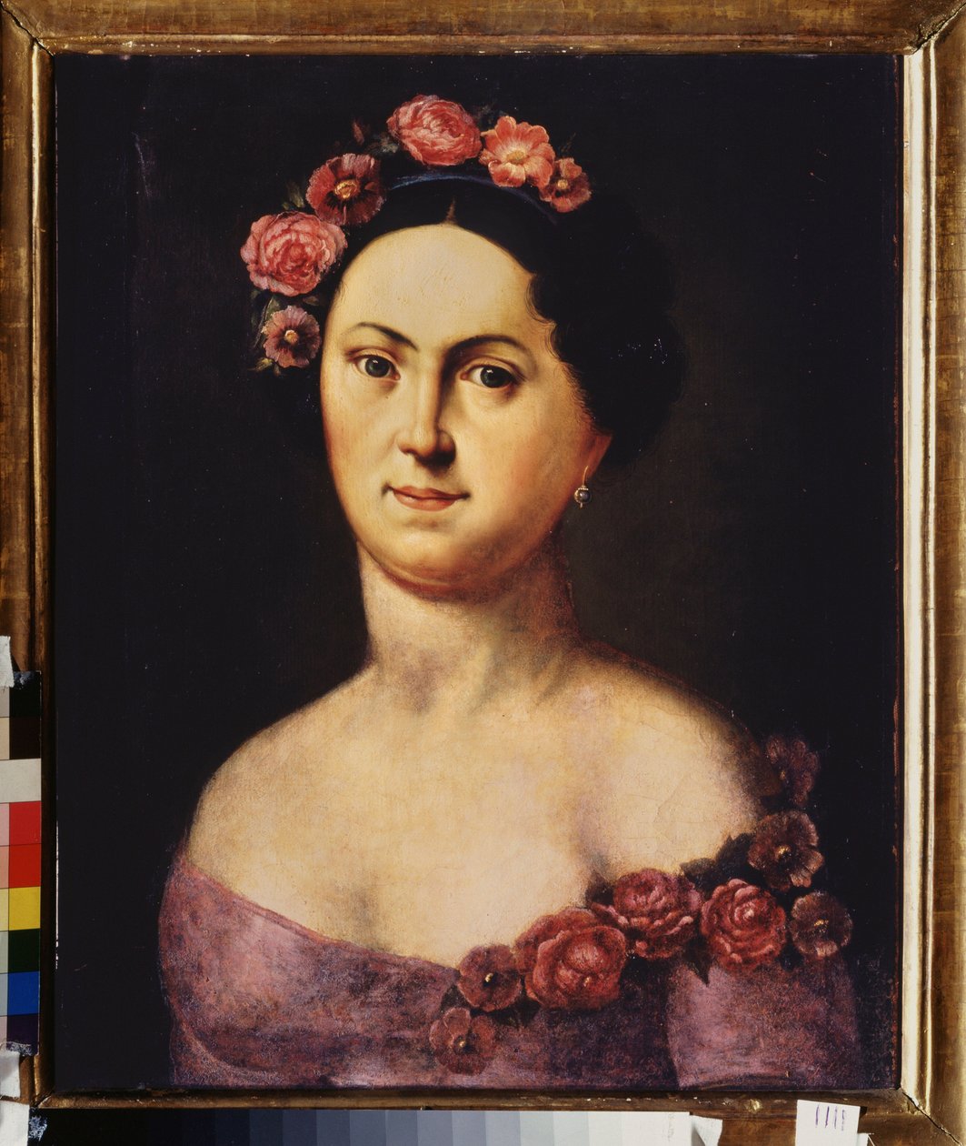 Portræt af ballerinaen Avdotia Istomina (1799-1848), i Flora. Anonymt maleri, olie på lærred, omkring 1830. Russisk kunst af School Russian