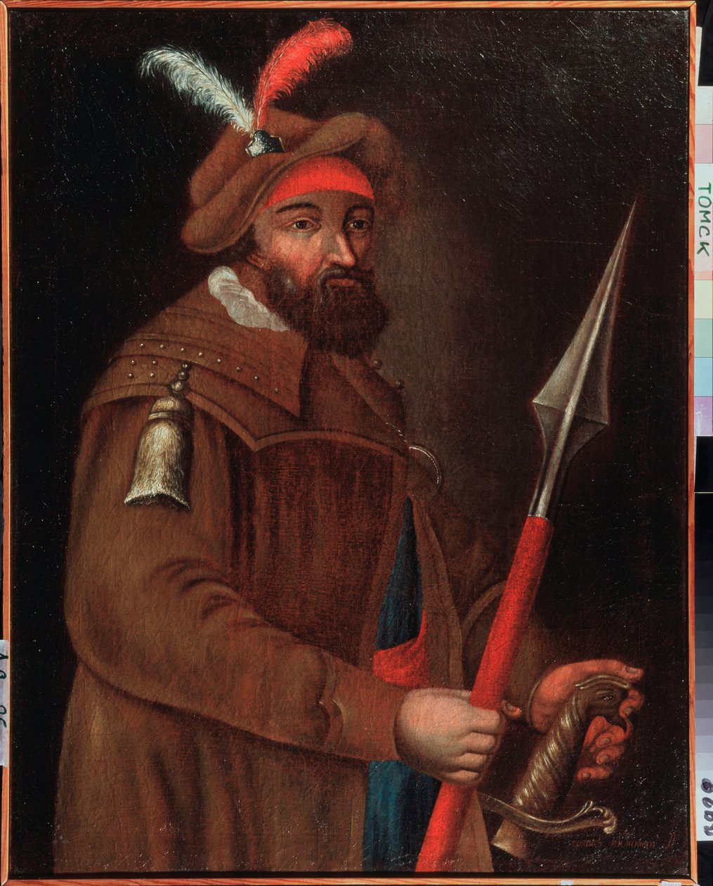 Portræt af kosaklederen Yermak Timofeyevich (født mellem 1532 og 1542-1585), Sibiriens erobrer. Anonymt maleri, olie på lærred, begyndelsen af ​​1700-tallet. Statens Kunstmuseum, Tomsk (Rusland). af School Russian