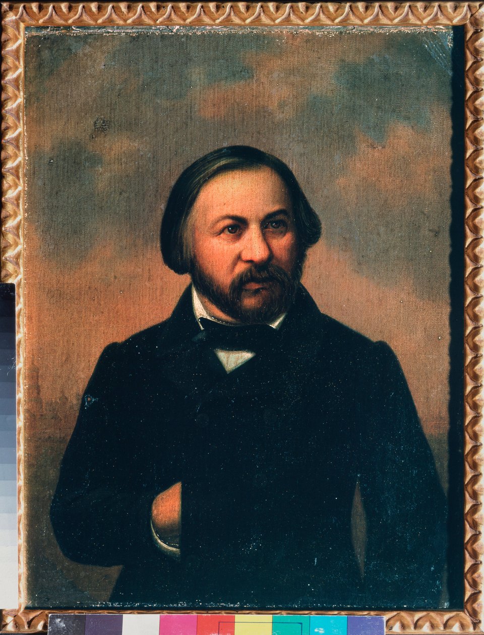 Portræt af komponisten Mikhail I Glinka (1804-1857) - Portræt af komponisten Mikhail I Glinka - Anonymt maleri, olie på lærred, omkring 1850 - russisk kunst fra det 19. århundrede - A Pushkin Memorial Museum, Sankt Petersborg af School Russian
