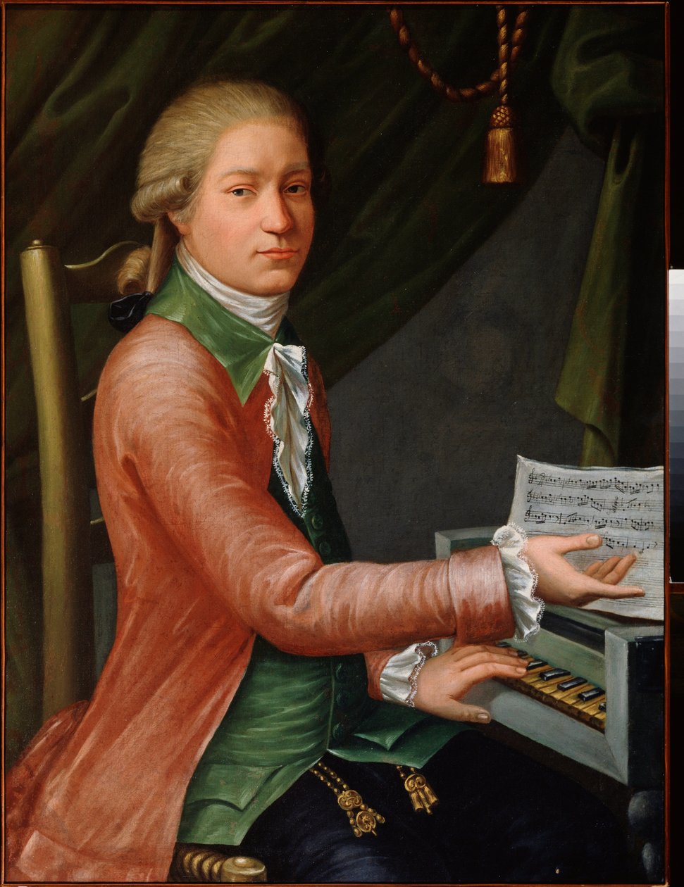 Portræt af komponisten Yevstigney Fomin (1761-1800). Maleri af en russisk mester, olie på lærred, omkring 1780. Russisk kunst af School Russian