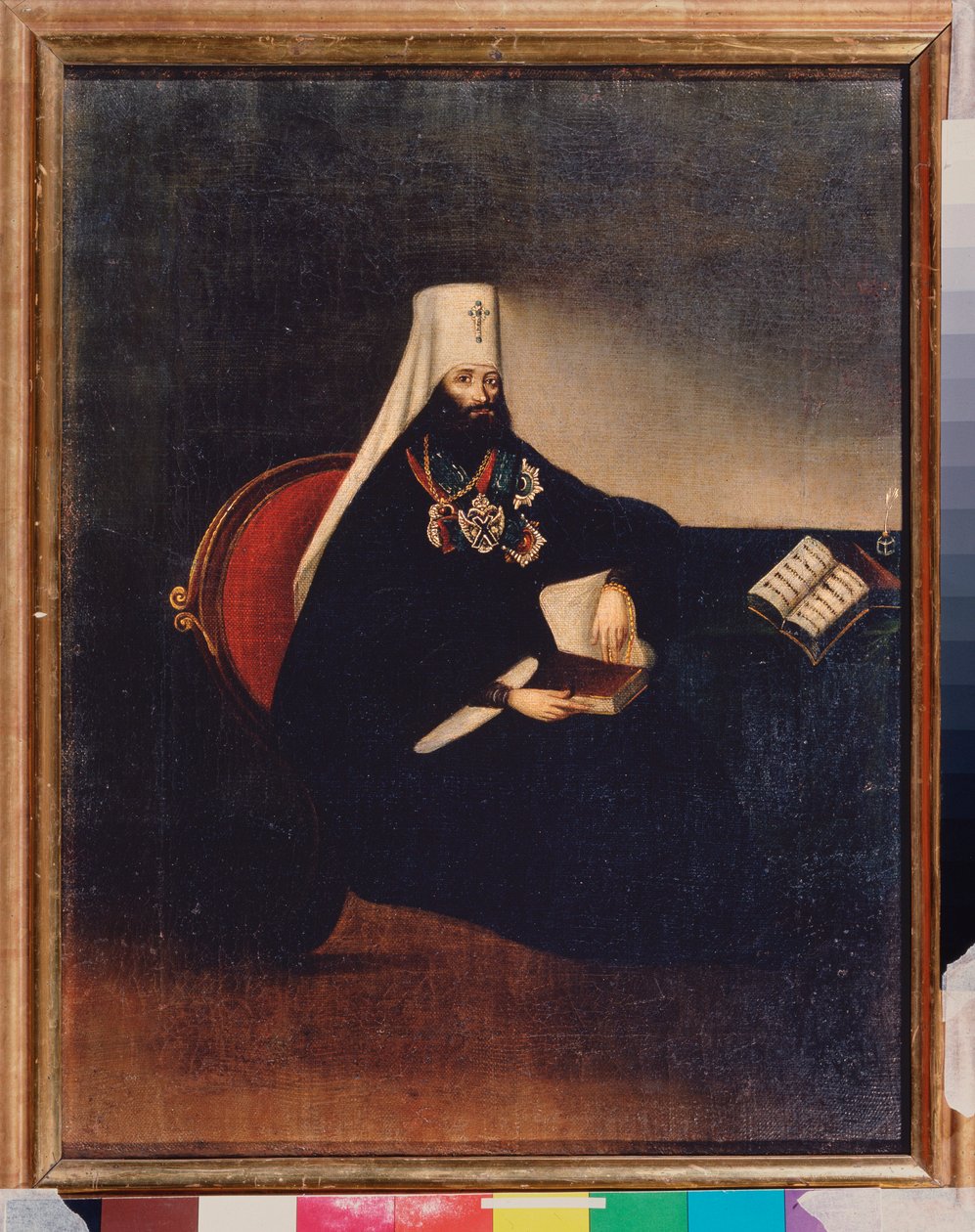 Portræt af Metropolitan Filaret i Moskva (1782-1867). Anonymt maleri, olie på lærred, begyndelsen af ​​1800-tallet. Russisk kunst, primitivisme. Statens Historiske Museum, Moskva. af School Russian