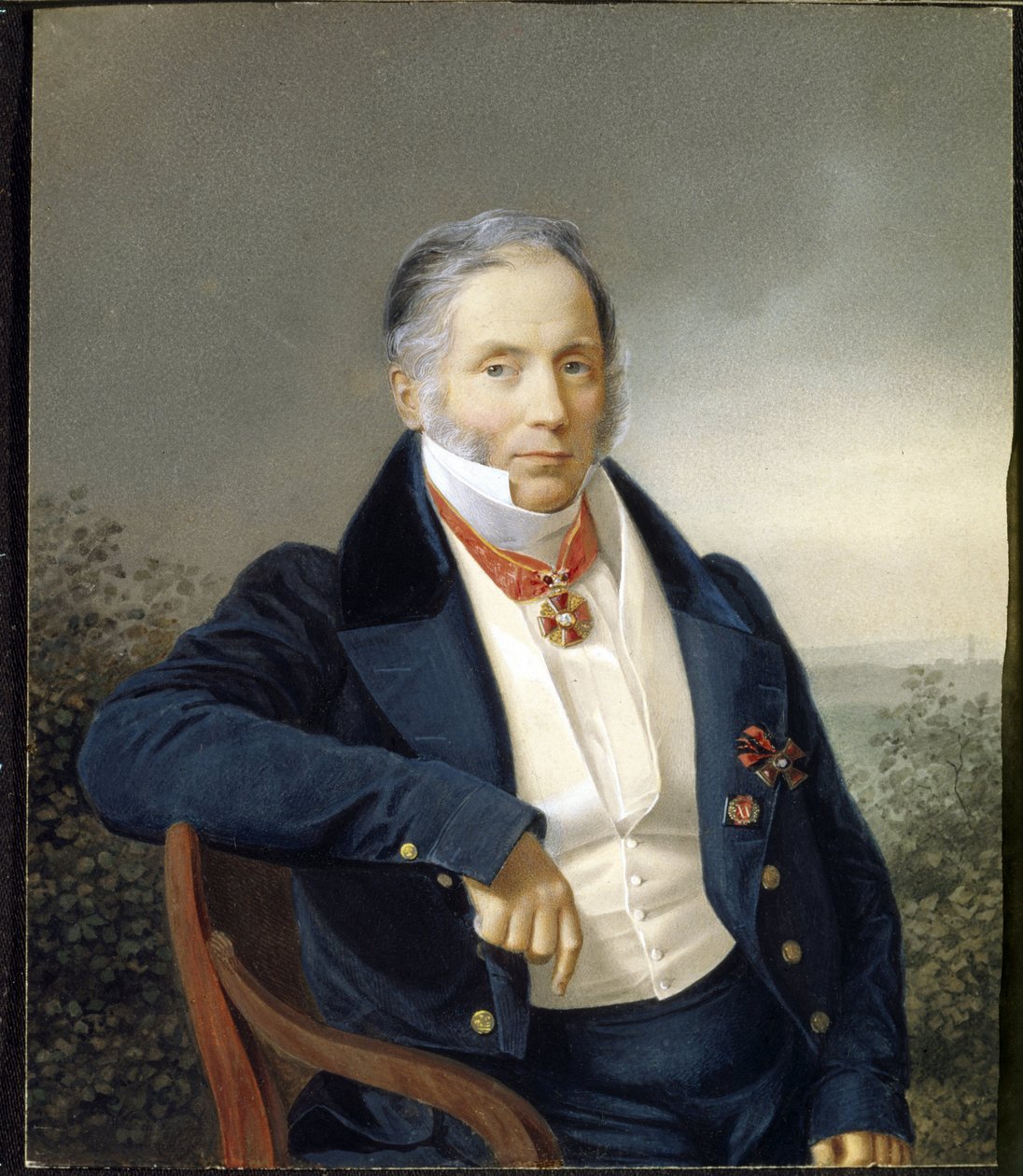 Portræt af maleren Alexander Sauerweld (1782-1844). (Portræt af maleren A. Sauerweld). Anonymt maleri, olie på lærred, debut 1800-tallet. russisk kunst af School Russian