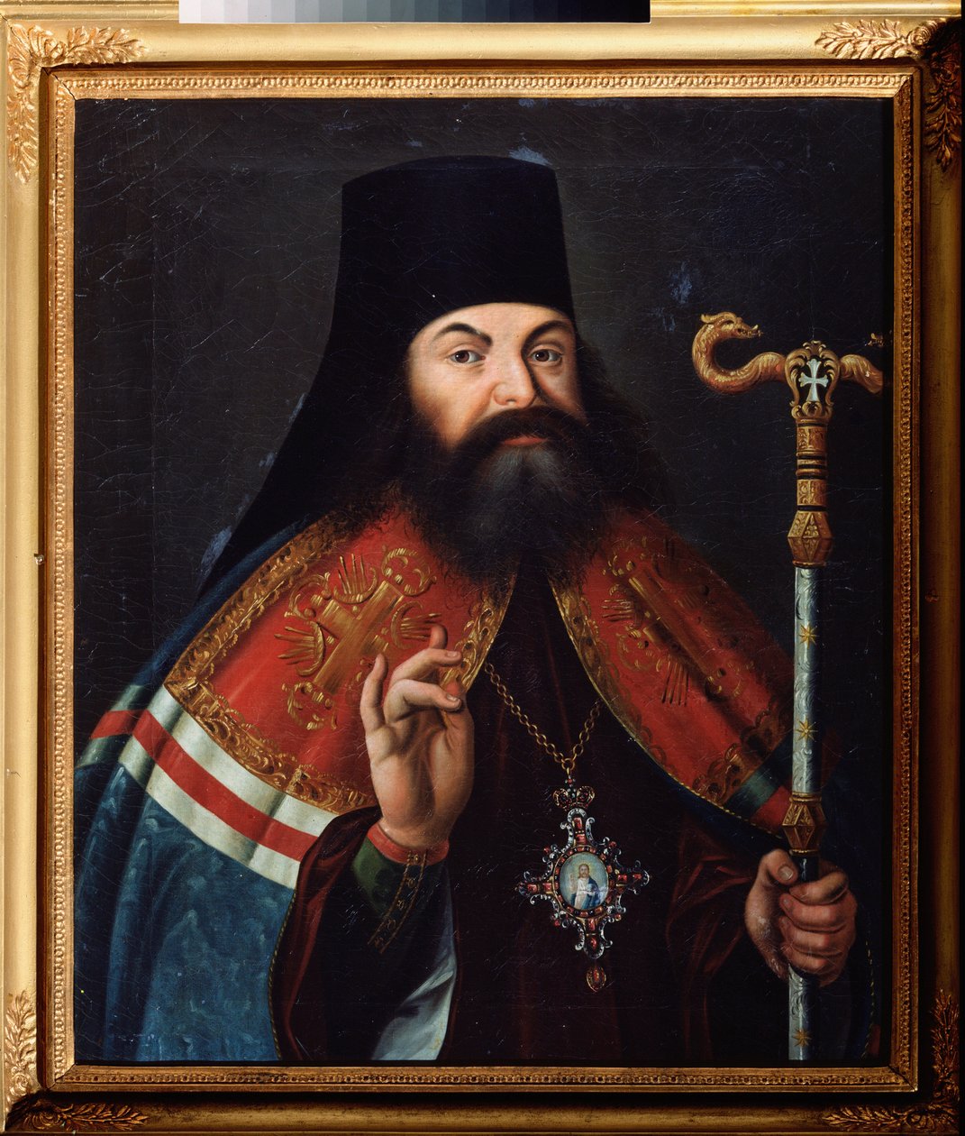 Portræt af digteren Theofan (Feofan) Prokopovich (Theophane Prokopovitch) (1681-1736), teolog og ærkebiskop af Novgorod (Rusland). Maleri af en russisk mester, olie på lærred, midten af ​​1700-tallet. Russisk statsarkiv for litteratur og kunst, Moskva. af School Russian