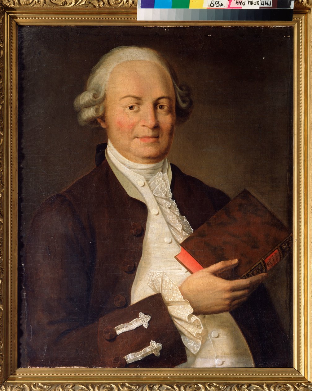Portræt af digteren Vasili K. Trediakovsky (Vassily Trediakovski) (1703-1769). Maleri af en russisk mester, olie på lærred, slutningen af ​​1700-tallet. Russisk statsarkiv for litteratur og kunst, Moskva. af School Russian