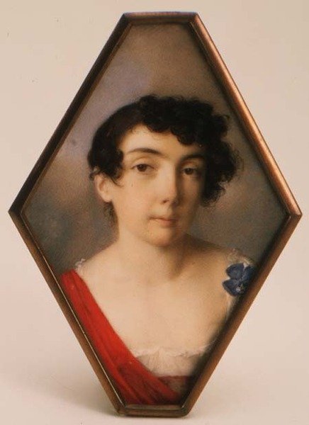 Portræt af Anna Mikhailovna Khitrovo (1782-1846), ca. 1802 (akvarel og gouache) af School Russian