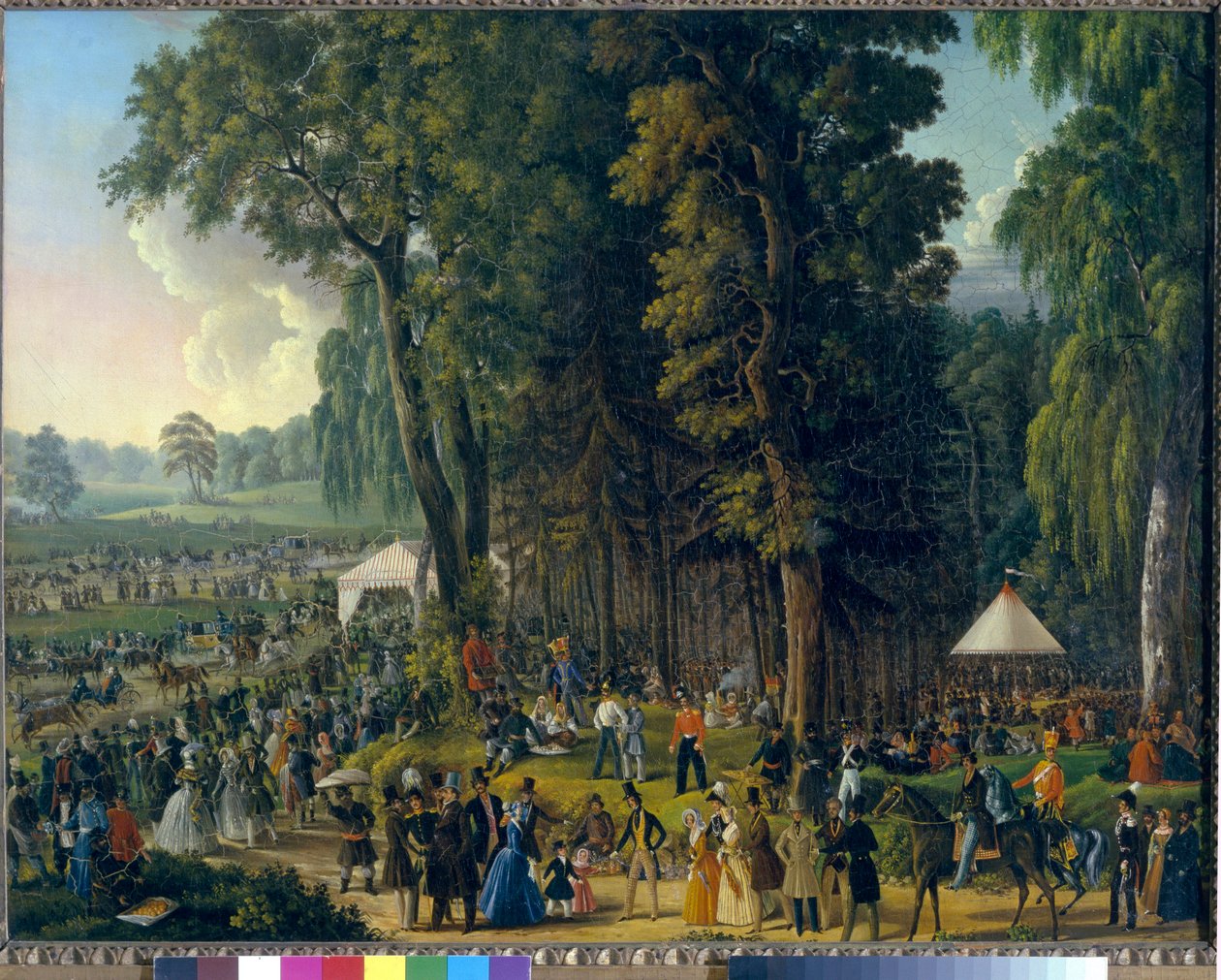 Offentlige fejringer ved Marina Rocha i Moskva. Anonymt maleri, olie på lærred, omkring 1840. Russisk kunst af School Russian