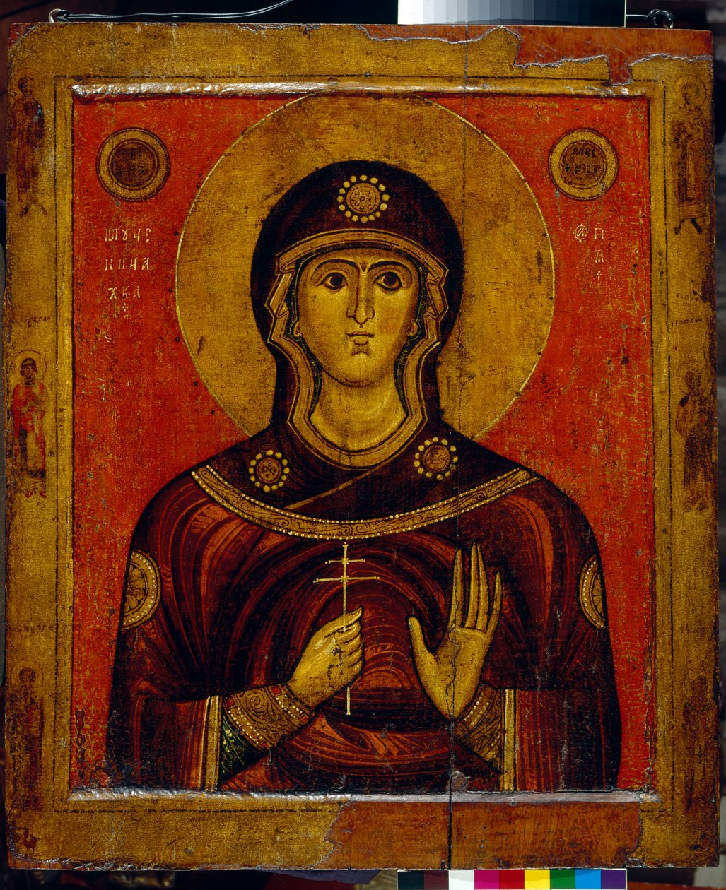 Saint Juliana of Nicomedia (begyndelsen af ​​det 4. århundrede) (Saint Juliana) - Ikon for Novgorod-traditionen (Rusland), tempera på træ, begyndelsen af ​​det 13. århundrede - Statens Tretyakov-galleri, Moskva af School Russian