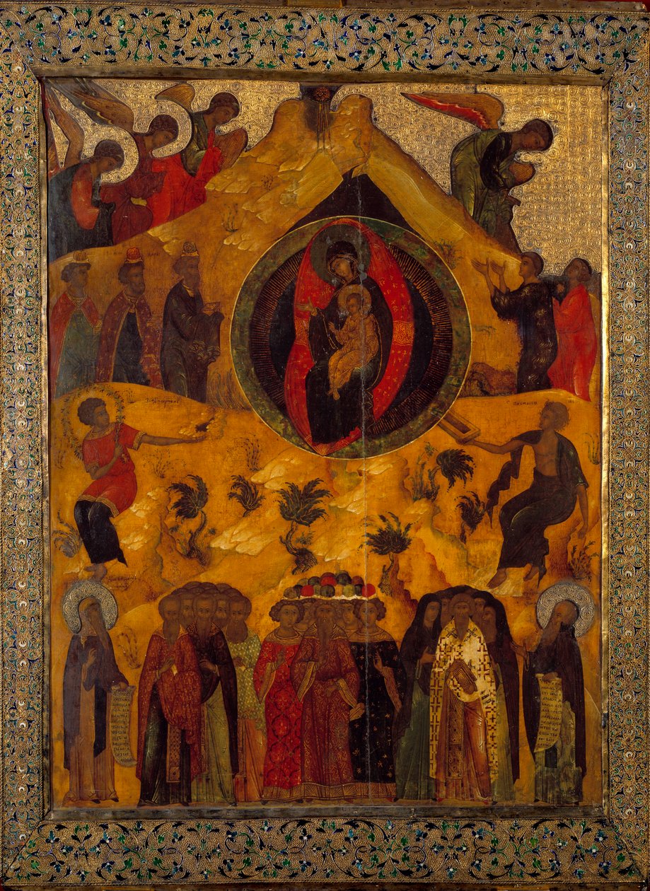 Forsamlingen af Jomfru russisk ikon af 1560. Rusland, Monastere Solonsky af School Russian