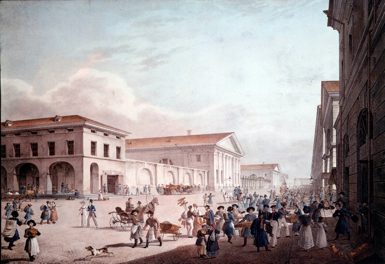 Udsigt over Sankt Petersborg, Sodovaia Street i 1820. Anonymt maleri af School Russian