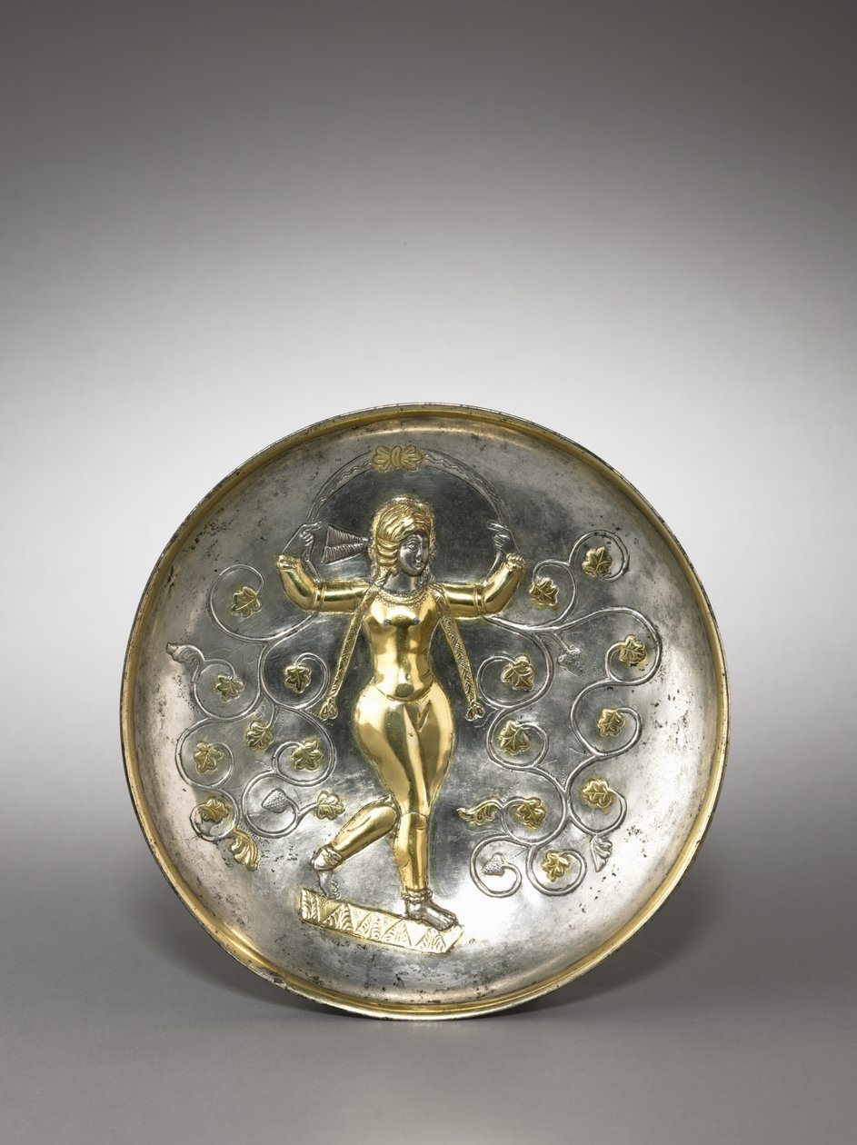 Fad: Gudinden Anahita, 400-600 (forgyldt sølv) af School Sasanian