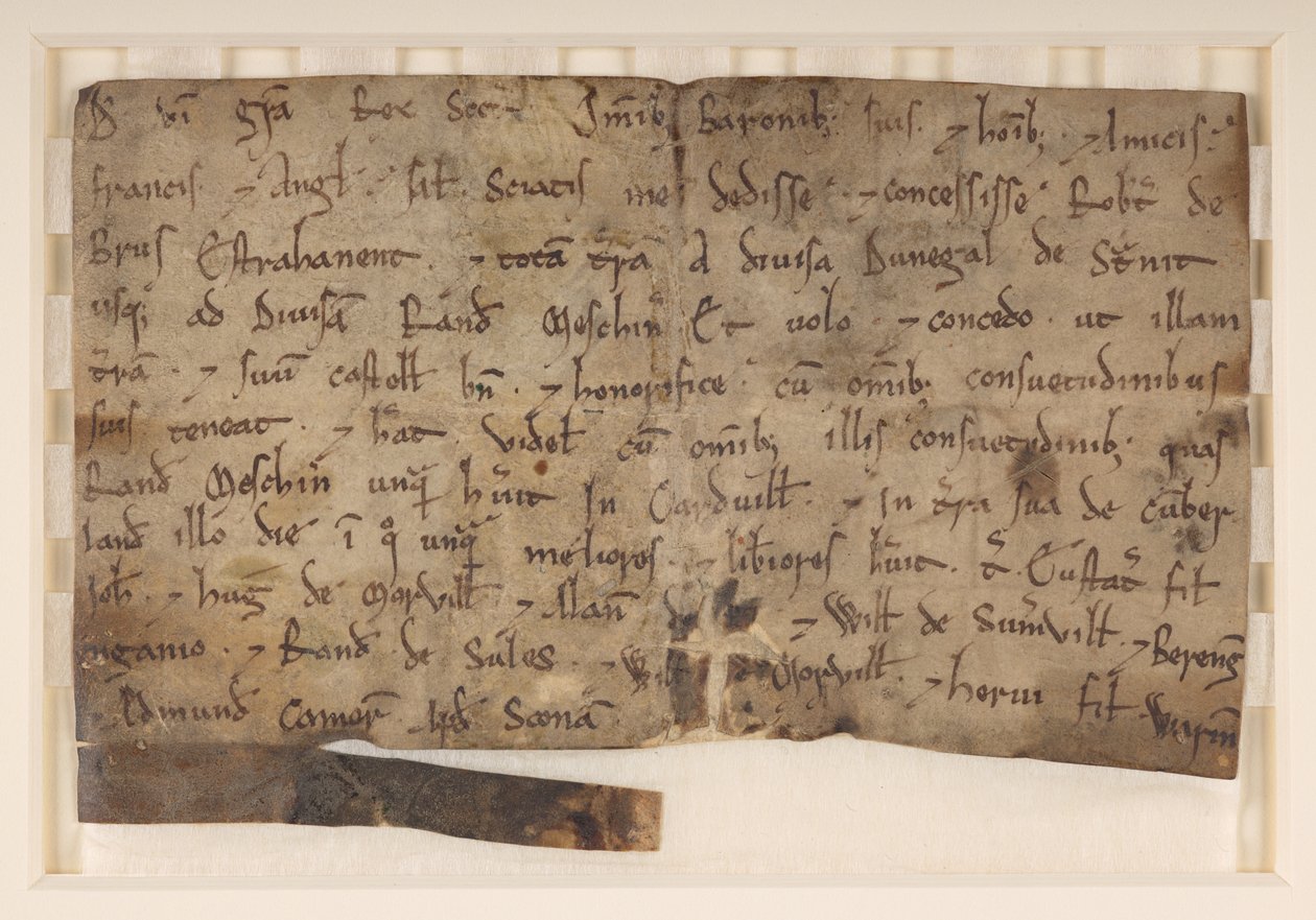 Bevilling af David I, konge af Skotten (d. 1153), til Robert de Brus, hvilket gav ham Annandale af School Scottish