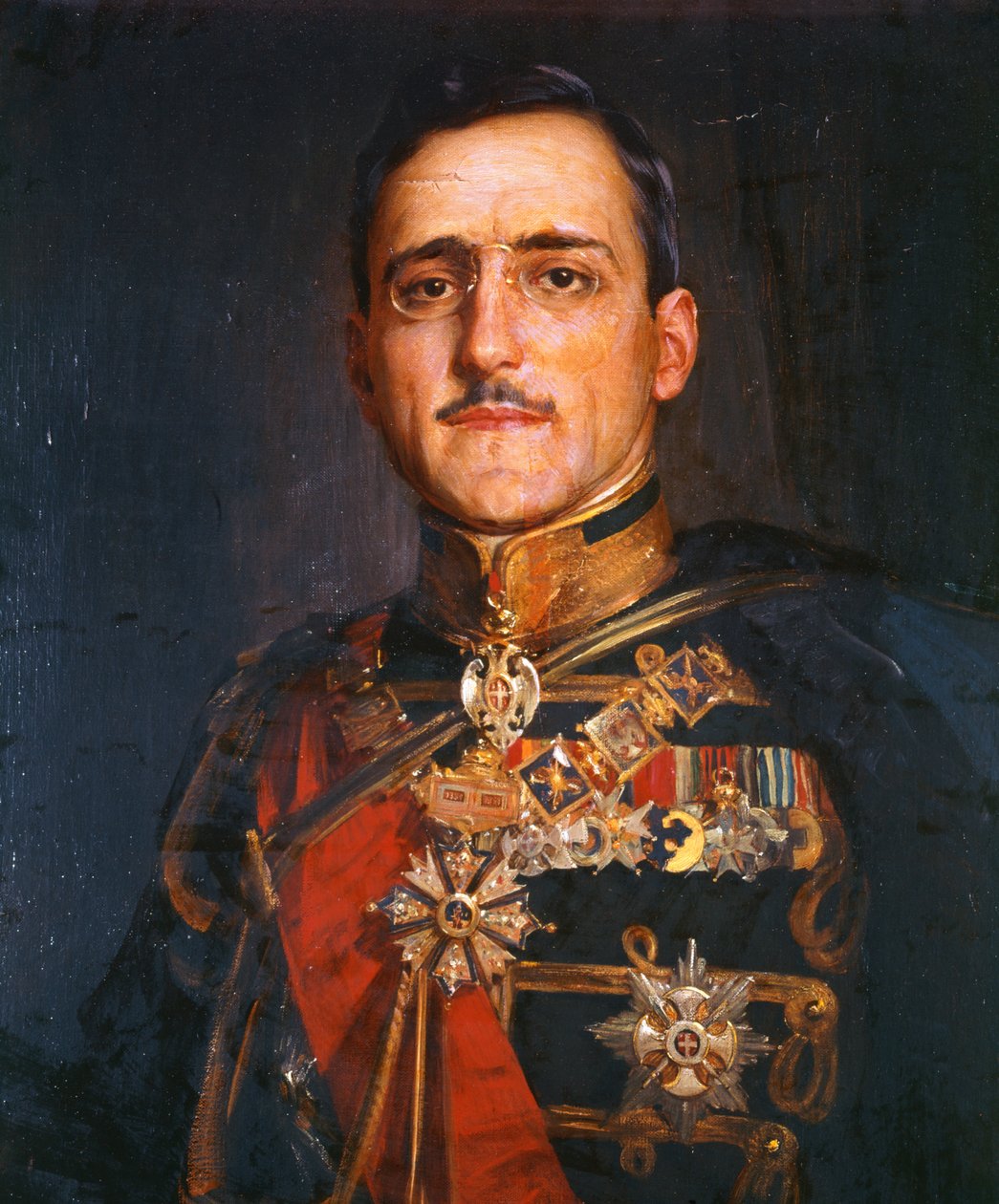 Kong Alexander I af Jugoslavien (olie på lærred) af School Serbian