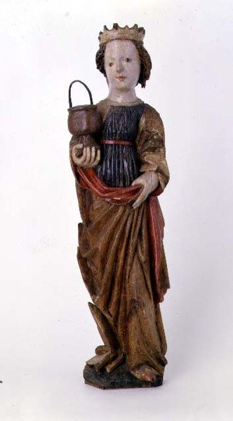 Træskulptur af Saint Dorothy fra Kassa af School Slovakian