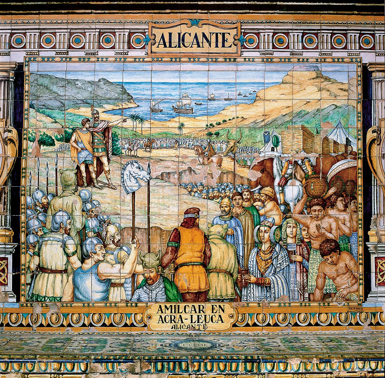 Carthaginians ledet af Hamilcar og hans søn Hannibla og grundlaget for Alicante af School Spanish