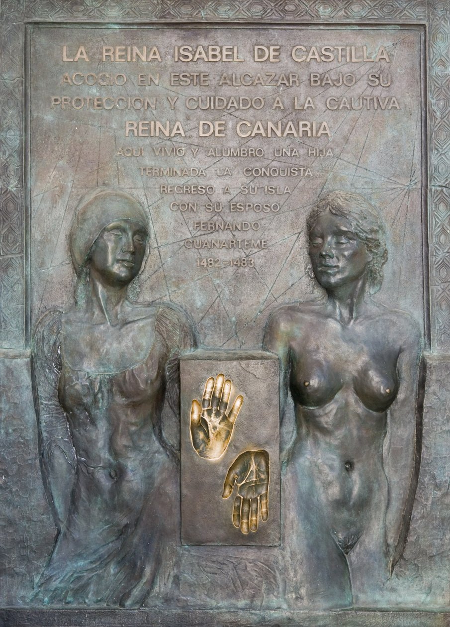 Mindesmærke for Isabel af Castille i Alcazar-haven (bronze) af School Spanish