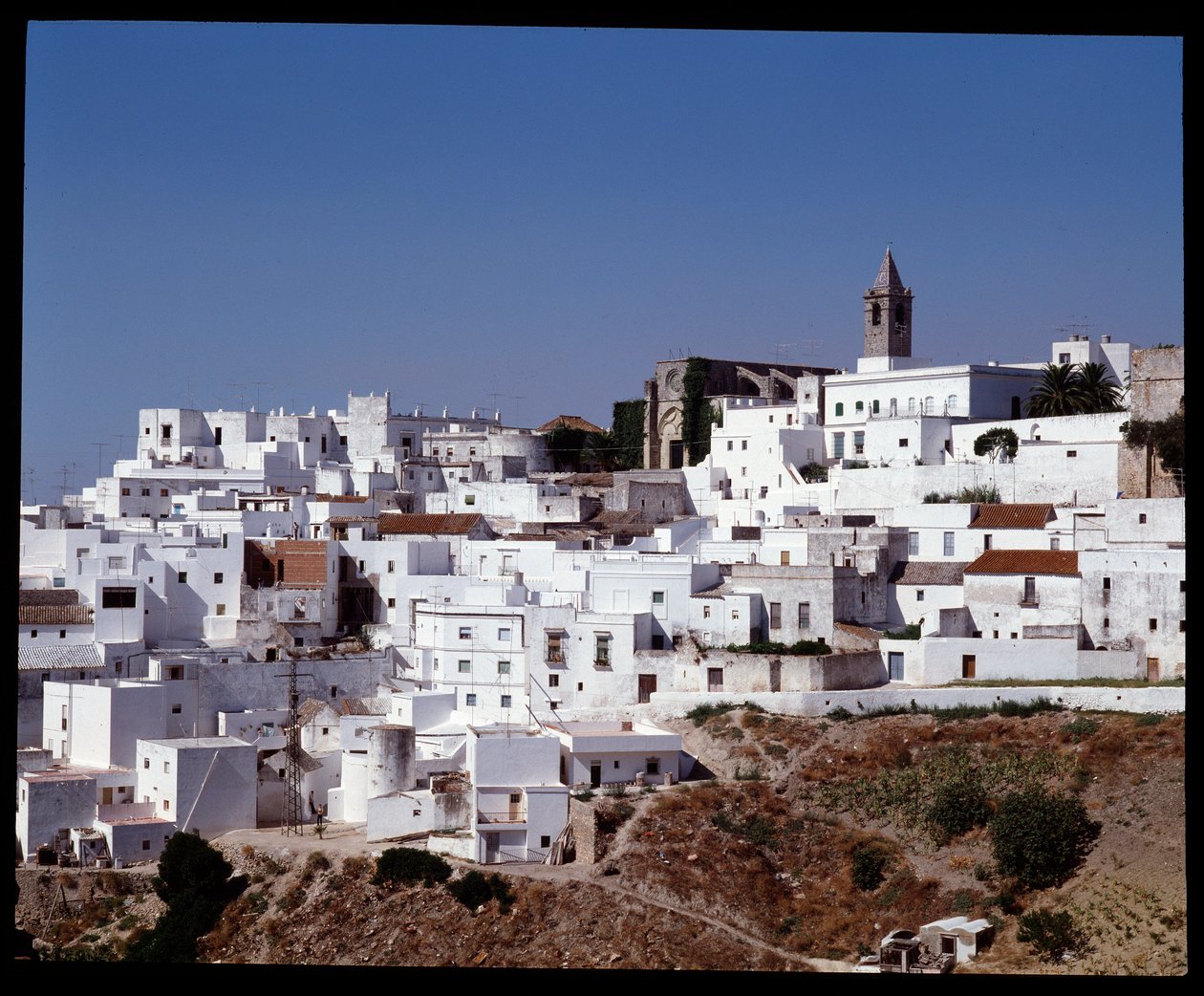 Udsigt over Vejer de la Frontera, Andalusien Spanien af School Spanish