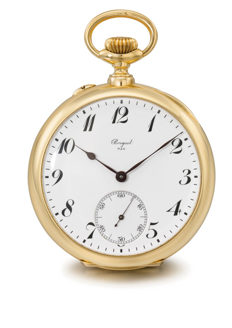 Openface nøglefri et minuts tourbillon ur, Breguet no. 986 (glas og metal) (se også 1127361) af Swiss School