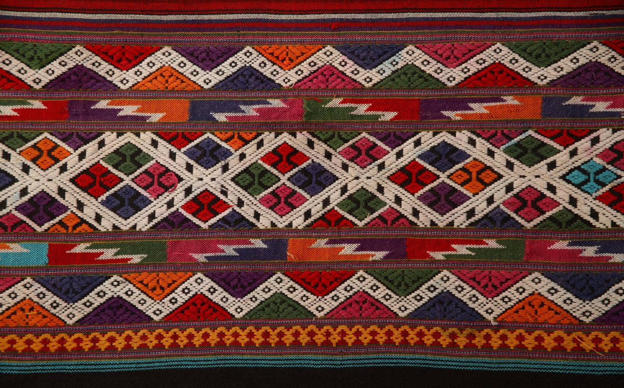 Detalje af Tai Lu-stof (tekstil) af School Thai