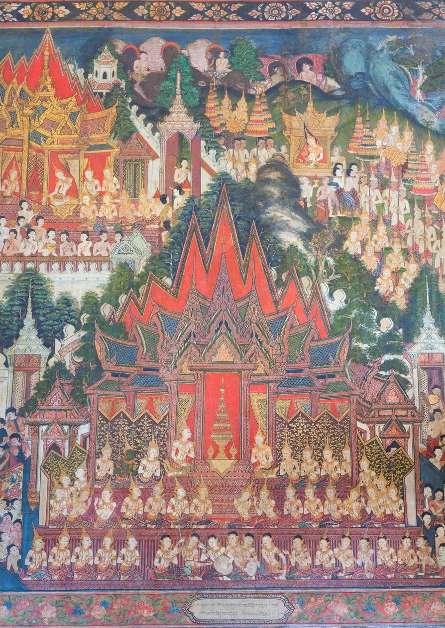Vægmalerier i Buddhaisawan-kapellet, Wang Na-paladset af School Thai