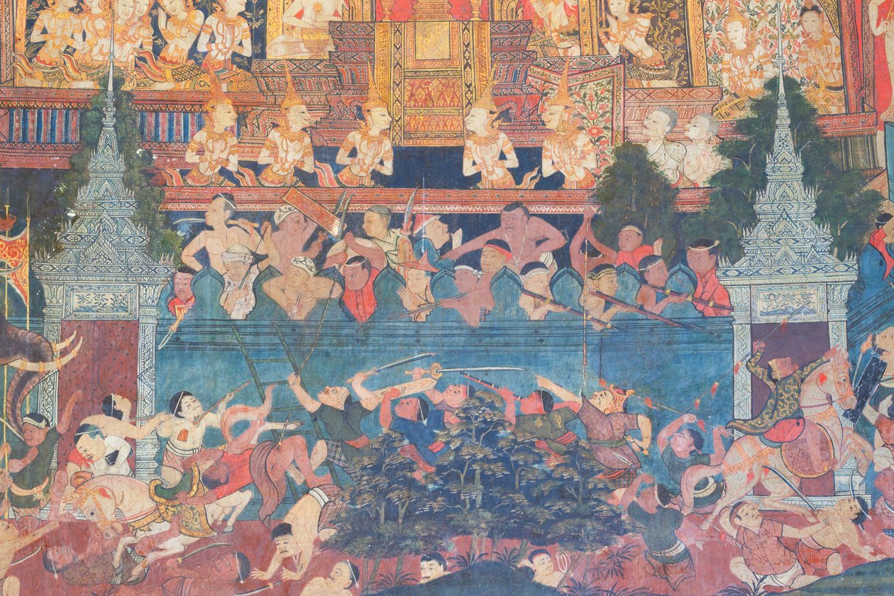 Vægmalerier i Buddhaisawan-kapellet, Wang Na-paladset af School Thai