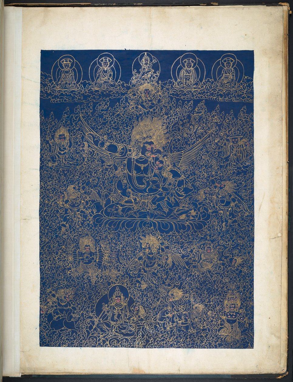 Tilføje. Eller. 3050    En af 12 tegninger, der viser tibetanske guddomme af en tibetansk kunstner, sandsynligvis i Lhasa, ca. 1800    (gouache på papir) af School Tibetan
